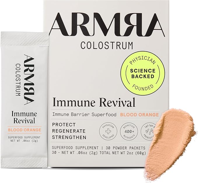 ARMRA Colostrum™ Powder | Blood Orange | Gut Health &amp Bloating | Skin &amp Hair | Immunity | Keto Gluten &amp Fat-Free | 30 Servings