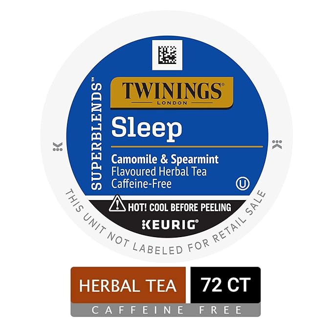 Twinings Sleep Nightly Calm Herbal Tea Single Serve K-Cup Pods for Keurig Brewers 12 Count Box (Pack of 6)