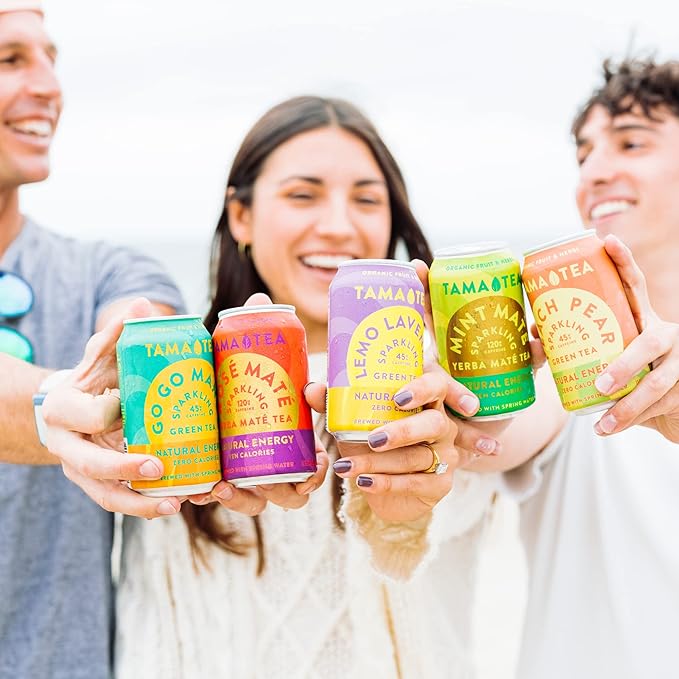 Unsweetened Sparkling Green Tea by Tama Tea - Organic Lemo Lavender Iced Green Tea Zero Calories &amp Zero Carbs | 45mg Caffeine No Artificial Ingredients 12 oz (12-Pack)