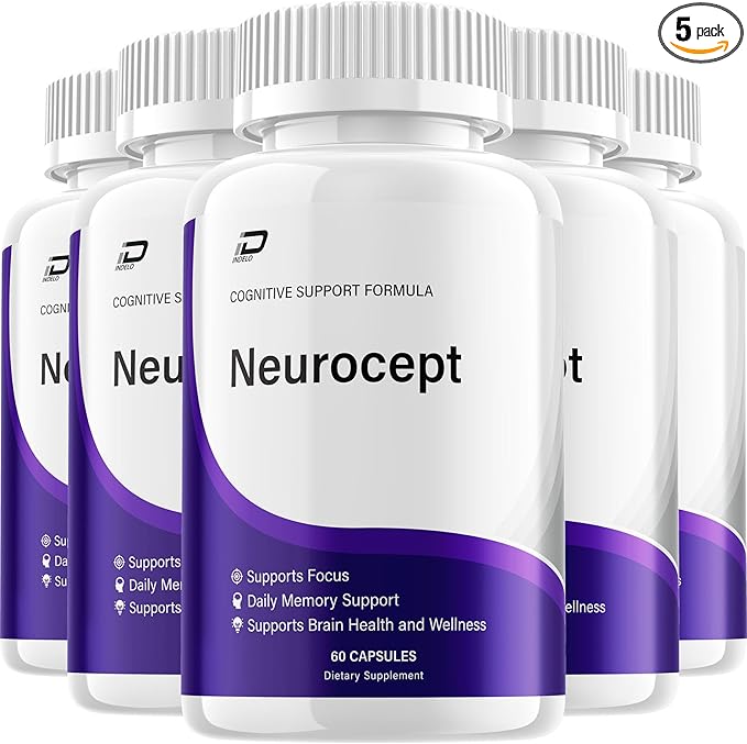 Neurocept Supplement Capsules – All Natural Maximum Strength Formula Focus &amp Memory Support (5 Pack – 300 Capsules)