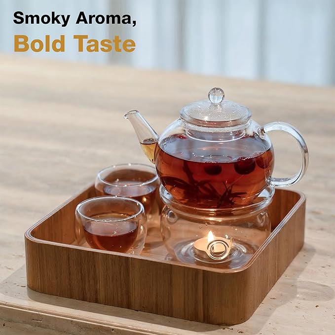 Tea Runners Lapsang Souchong Organic Whole Leaf Black Tea – Small Batch Smoked Over Pinewood for Bold Complex Flavor – Premium Fujian China Loose Leaf Tea High Caffeine - 5 oz