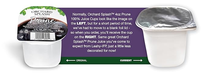 Orchard Splash 4oz Portion Control Juice Cups Prune 100% (Case of 48)