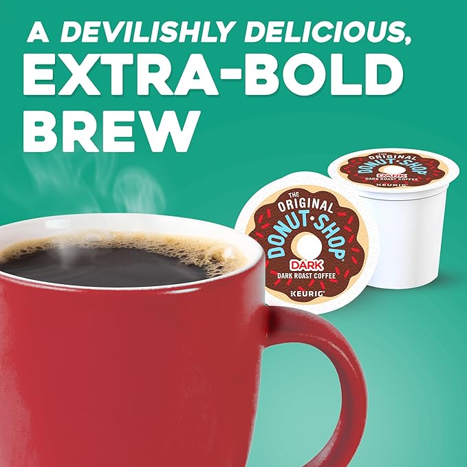 The Original Donut Shop Dark Keurig Single-Serve K-Cup Pods Dark Roast Coffee 60 Count (6 Packs of 10)