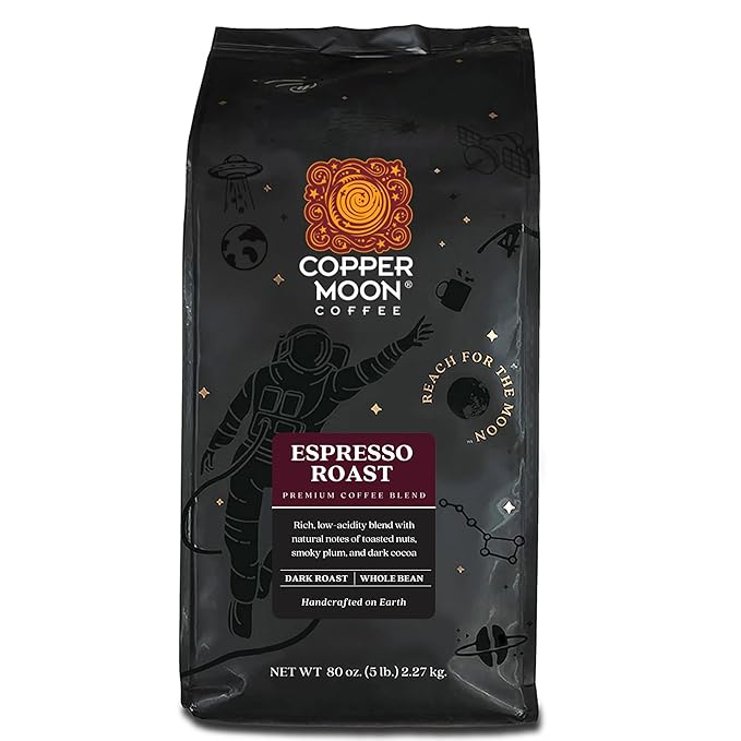 Copper Moon Dark Roast Whole Bean Coffee Espresso Blend 5 Lb
