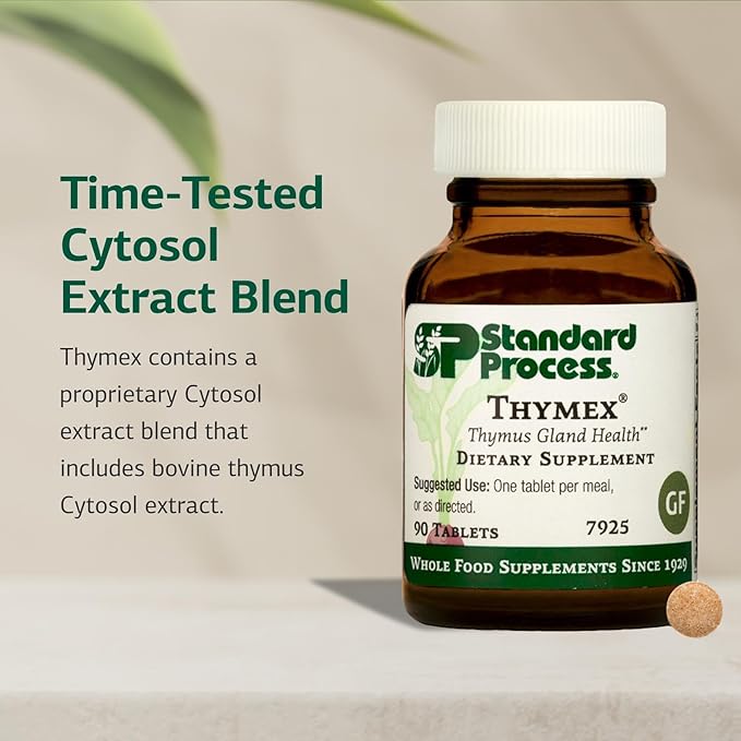 Standard Process Thymex - Cytosol Extract Dietary Supplement for Immune Health - Gluten-Free Non-Dairy &amp Non-Soy - 90 Tablets (90 Servings)