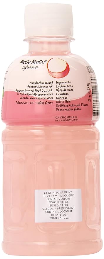 Mogu Juice with Nata De Coco Lychee 10.82-Ounce (Pack of 24)