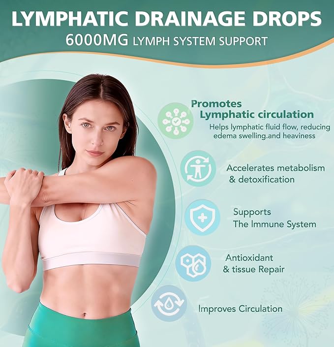 Liposomal Lymphatic Drainage Drops: 23 in 1 Lymphatic Drainage Supplements Rich in Echinacea ArtichokeBurdock RootElderberry for Lymphatic Lungs Liver Cleanse Detox &amp Repair 2 fl oz