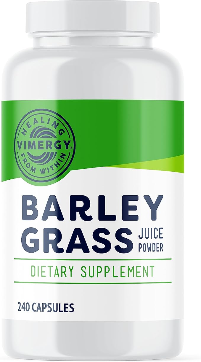 Vimergy Barley Grass Juice Capsules– Clean Superfood-Packed Capsule – Promotes Cardiovascular Health* – Non-GMO Vegan &amp Gluten-Free – 240 caps