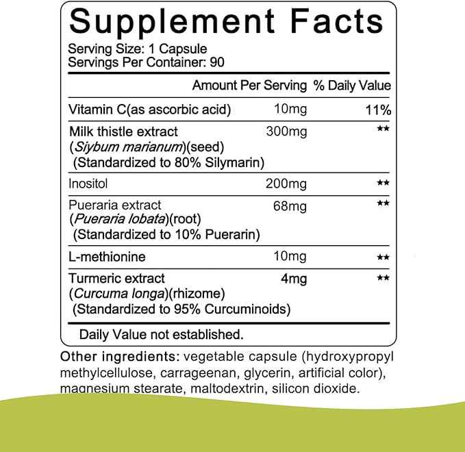 OXYFUEL Silymarin Milk Thistle 300mg Extract with Vitamin C Liver Repair Support 90 Capsules（1Pc）