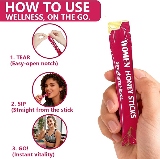 Shilajit Honey Sticks – 75%+ Fulvic Acid 85+ Trace Minerals | Natural Energy &amp Immunity Booster | Easy Single-Strawberry Use 30 Packets (Strawberry)