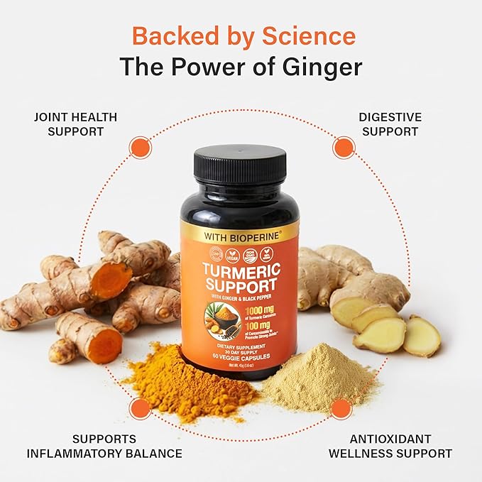 Sleeve Stars Turmeric Curcumin Supplement with Ginger &amp Black Pepper Bioperine Joint Supplements for Men &amp Women Joint Support &amp Inflammation Relief Non-GMO Gluten-Free &amp Vegan 100