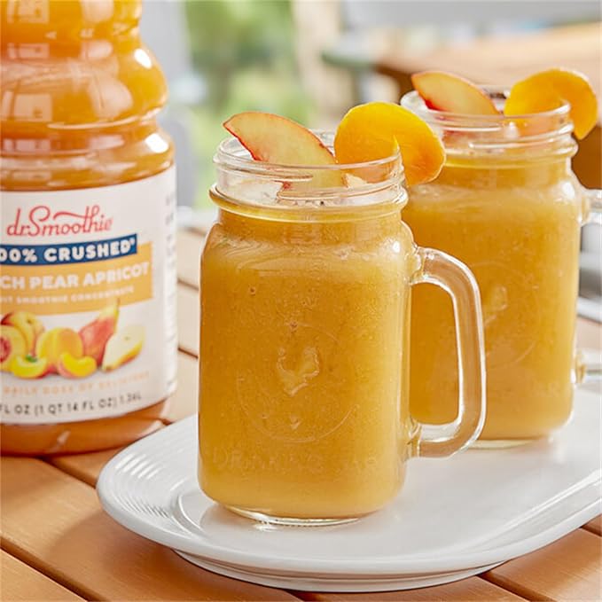 100% Crushed Peach Pear Apricot Fruit Smoothie Mix 46 fl. oz. WS-103DR100PEAA-NPF