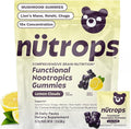 Nutrops Lions Mane Mushroom Gummies for adults Functional Nootropics Herbal Brain Supplement for Energy Brain Health Cognitive Memory &amp Focus Reishi Chaga Cordyceps Coriolus 28 daily Pac