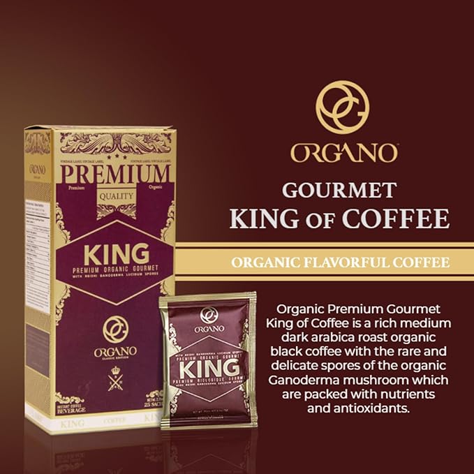 ORGANO King of Coffee 100% Certified Ganoderma Lucidum (25 Sachets)