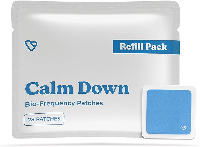 Calm Down Patches | Vibrants Natural Stress Patch | Refill Pack - 28 Bio-Frequency Patches for Stress