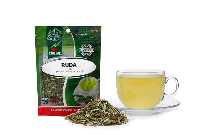 Hanan Peruvian Secrets RUE (Ruda) leaf stems Herbal Tea | 100% Natural Ruta Graveolens from Peru traditionally used for Digestion Calmness Yoga Meditation &amp Cooking | 1.41oz (40g)
