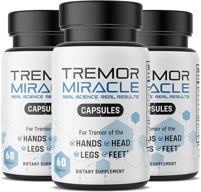 Tremor Miracle Capsules 3 Pack- Essential Tremor Herbal Capsule Supplement for Hands Legs Feet Head Tremors