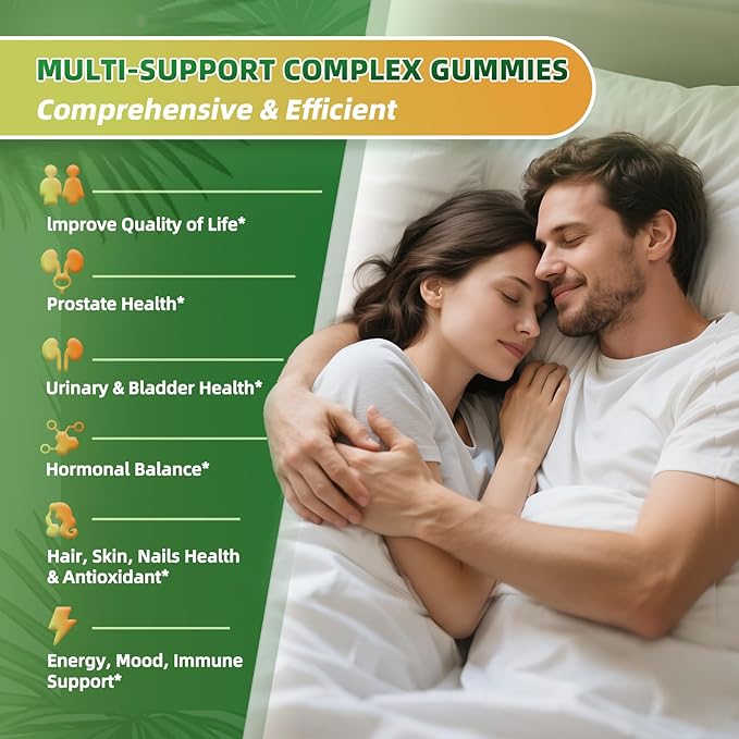 Lukaree Saw Palmetto for Men &amp Women 15 in 1 Saw Palmetto Extract Gummies with Pumpkin Seed Oil Prostate Health Supplements for Men Advanced DHT Blocker Hair &amp Urinary Health Support 60 C