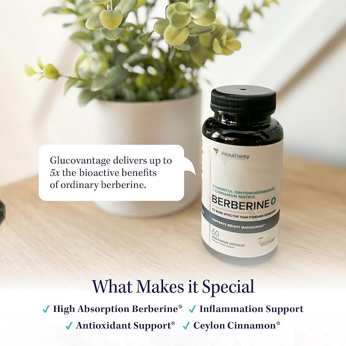 Berberine Supplement Ceylon Cinnamon Supplements Capsules | High Absorption Dihydroberberine Cinnamon for Balance and Support | Vegan &amp Gluten Free Powerful AMPk Activator &amp Antioxidant | 30