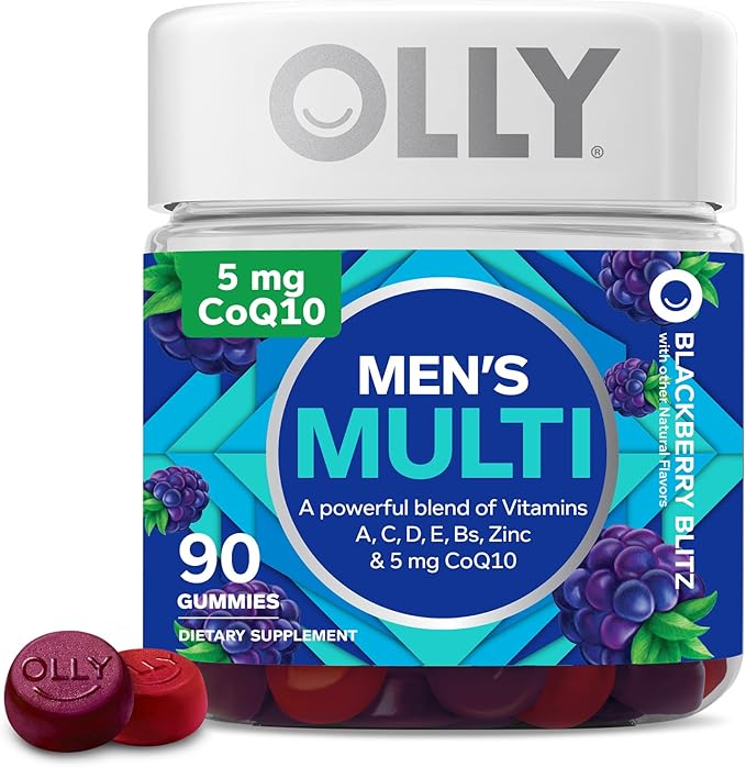 OLLY Muscle Recovery Sleep Gummies Sleep and Sore Muscle Support 3mg Melatonin Tart Cherry &amp Men's Multivitamin Gummy Overall Health and Immune Support Vitamins A C D E B Lycopene