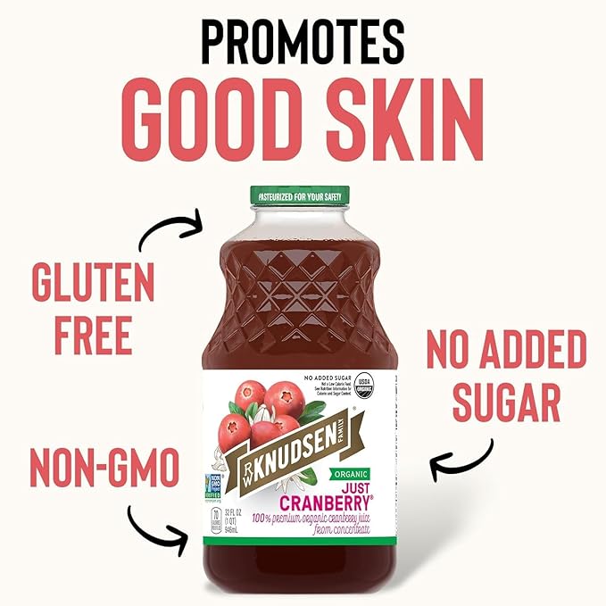 R.W. Knudsen Organic Pure Pomegranate Juice – 32 oz | 100% Juice | Cold-Pressed Unsweetened | Antioxidant-Rich Beverage for Everyday Wellness