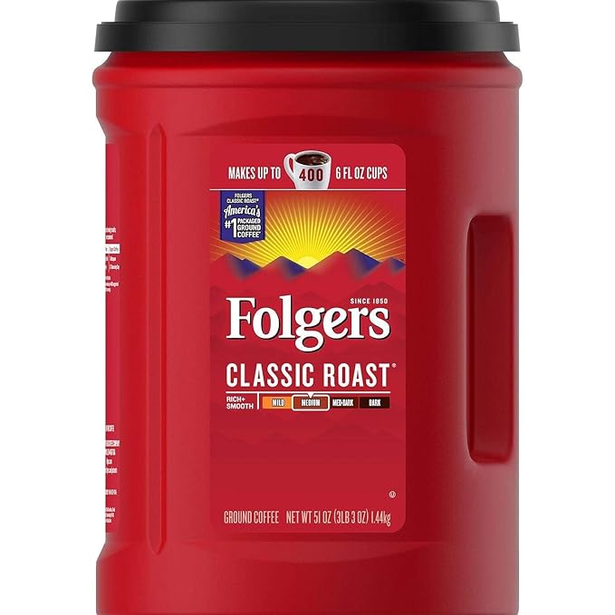 Folgers Coffee Classic(Medium) Roast 51 Ounce Red