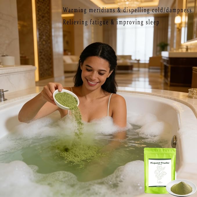 Mugwort Powder 500-Mesh Fine Grain 400g / 14oz Mugwort Tea/Clay Mask/Bath and Foot Soak/Food Coloring