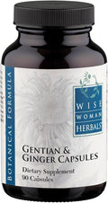Wise Woman Herbals Gentian &amp Ginger Capsules Pure Non-GMO Herbal Digestive Bitters Relieves Indigestion Bloating Gas &amp Upset Stomach Supports Appetite Gut &amp Liver Health 90 Veg Cap