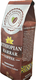 Land of Origins Coffee ETHIOPIAN HARRAR WHOLE BEANS COFFEE medium roast single origin100% Arabica natural Ethiopian coffee 16oz (1 pound)