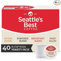 Seattle's Best Coffee K-Cup Coffee Pods Variety Pack Dark and Medium Roast Keurig Brewers 100% Arabica 4 Boxes (40 Pods Total)