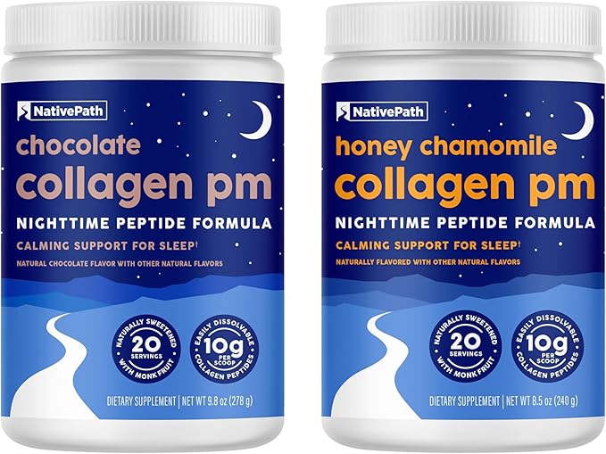 NativePath Collagen PM - Chocolate &amp Honey Chamomile Bundle