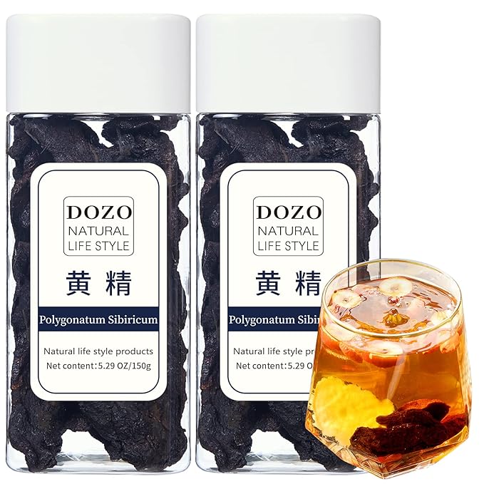 DOZO Rhizoma Polygonati Premium Wild Polygonatum Sibiricum 10.5oz/300g Huang Jing Chinese Traditional Herbs Nourishing Tea No-sulphur 特级黄精 九蒸九晒制黄精 滋补茶