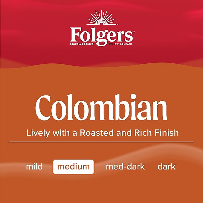 Folgers Colombian Medium Roast Coffee 22.6 Ounces (Pack of 6)