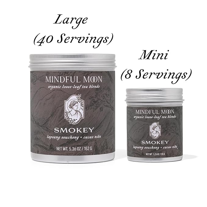 Smokey Loose Leaf Tea by Mindful Moon – Bold Lapsang Souchong with Malty Smoky Flavors – Caffeinated Loose Leaf Tea (Mini)