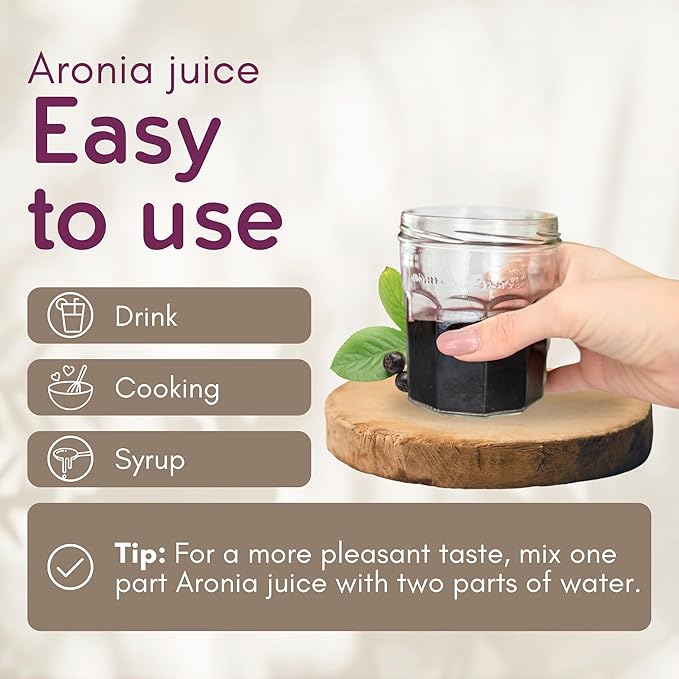 Aronia ORIGINAL Organic Aronia Berry Juice 23.7 Fl Oz (6-Pack) | No Added Sugar Not From Concentrate 100% Pure Aronia Fruit | Amber Glass Bottle | Vegan Organic Non-GMO Black Chokeberry