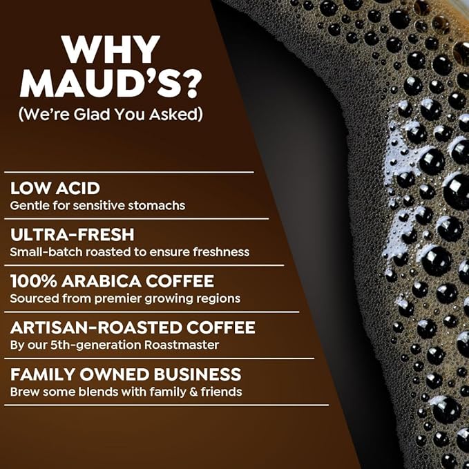Maud's Dark Roast Ground Coffee 3 Bags (60oz) 100% Arabica Coffee 156 Servings
