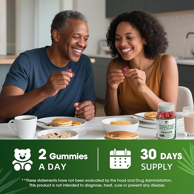 Lukaree Saw Palmetto for Men &amp Women 15 in 1 Saw Palmetto Extract Gummies with Pumpkin Seed Oil Prostate Health Supplements for Men Advanced DHT Blocker Hair &amp Urinary Health Support 60 C