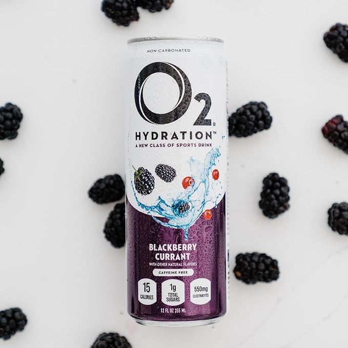 O2 Blackberry Currant Post Workout Recovery Drink - Powerful Electrolyte Drink for Daily Hydration