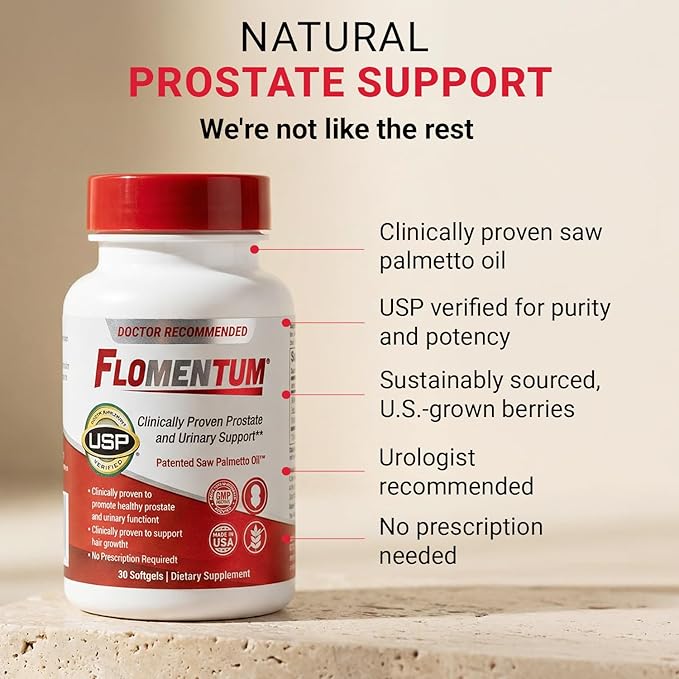 Flomentum® Saw Palmetto for Men Prostate Supplement | Prostate Support Supplement for Men's Health | USP Verified - Healthy Urinary Flow &amp Urinary Function - 320mg Once Daily (90 Count)