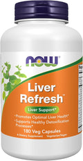 NOW Foods Supplements Liver Refresh™ with Milk Thistle Extract and unique Herb-Enzyme blend 180 Veg Capsules