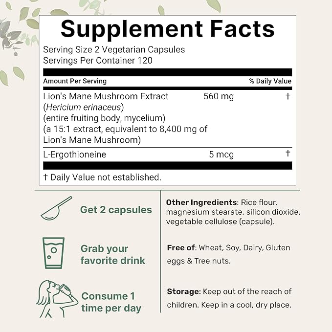 Micro Ingredients Multi Collagen Protein Powder 16oz &amp Lions Mane Supplement 240 Veggie Capsules Bundle 2 Pack | Grass-Fed Collagen Peptides | Superfood Mushroom Antioxidants with L-Ergothioneine
