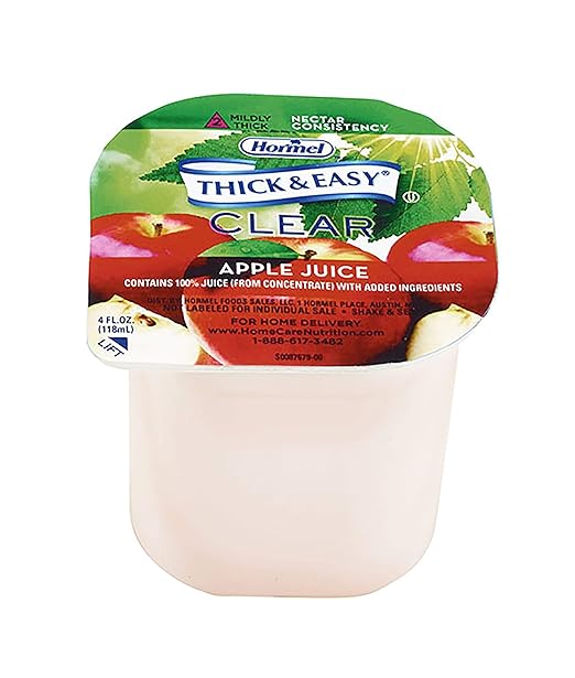 Physical Therapy Suppliers-19843 Thick &amp Easy Thickened Apple Juice Clear thickener for Natural Apple Juice Appearance Nectar Consistency Pack of 24 4 oz. Each