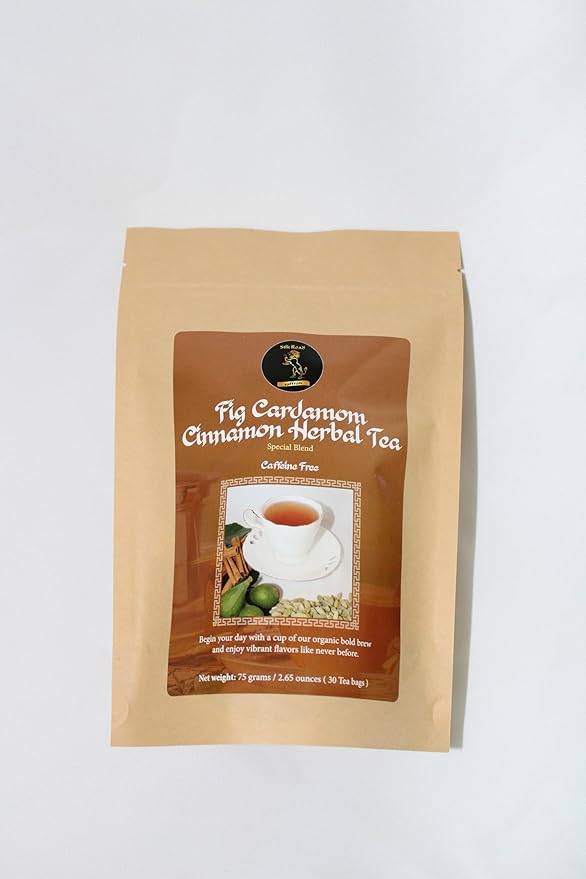 Organic Saffron Organic Ginger Herbal Tea - for better health and wellness (Pack of 1 Fig Cinnamon)