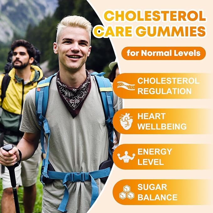 Cholesterol Supplements with 1200mg Plant Sterols &amp Stanols Guggul Bergamot Red Yeast Rice Cholesterol Complex Gummies Support Healthy Cholesterol Levels Pineapple Flavor 60 Counts