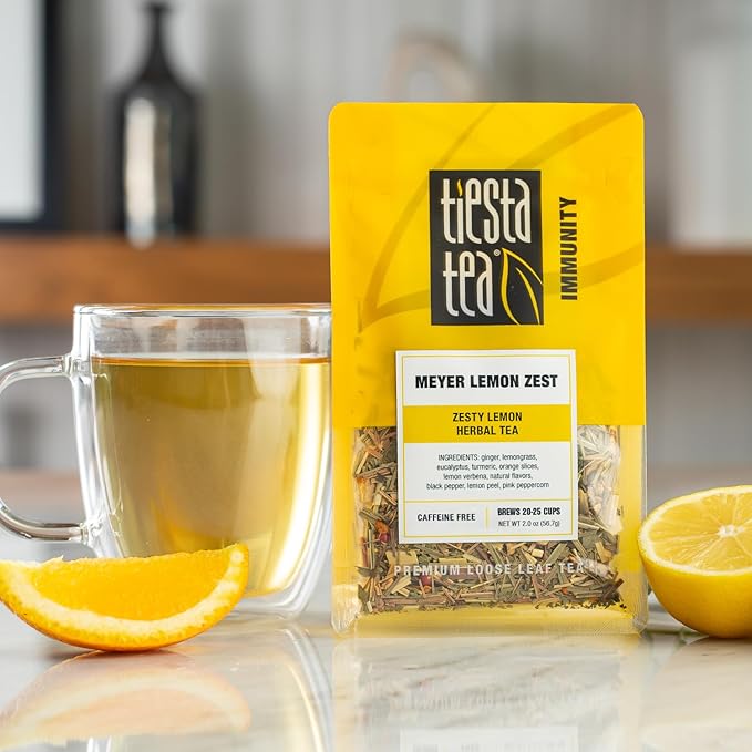 Tiesta Tea - 4 Autumnal Tea Blends Loose Leaf Premium Blend Non-Caffeinated Make Hot or Iced Pouch of Pumpkin Spice Cozy Chai Chamomile Mint Meyer Lemon Zest Pack of 4