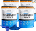 Organic Blue Spirulina Powder 120 Servings - 100% Pure Superfood Blue-Green Algae Natural Food Coloring for Smoothies &amp Protein Drinks - Non GMO Gluten-Free Vegan + USDA Certified No Fishy Sm