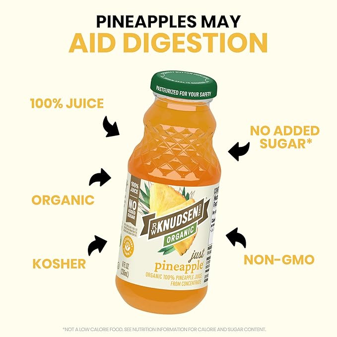 R.W. Knudsen Organic Just Pineapple Juice 8 fl oz (12 Pack)