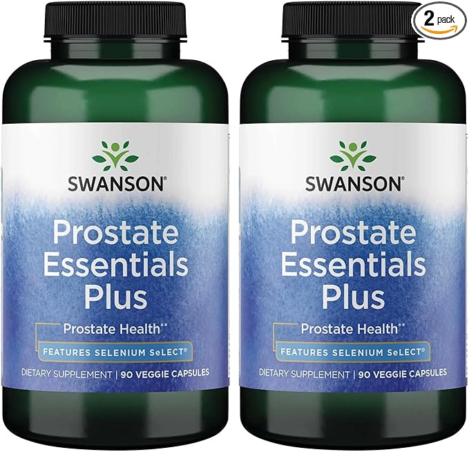 Swanson Prostate Essentials Plus Herbal Supplement for Men Over 40 Seeking Urinary and Prostate Health (90 Veggie Capsules 2 Pack)