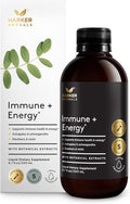 Immune + Energy Syrup Herbal Formula with Ashwagandha Echinacea Astragalus and Ginseng High Absorption Easy to Take Caffeine-Free - 6.7 Fl oz (40 Servings)