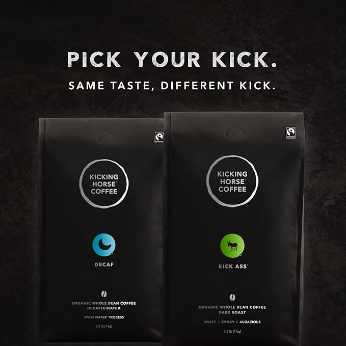 Kicking Horse Coffee Swiss Water Process Whole Bean 2.2 Pound - Organic Whole Bean Coffee Decaffeinated